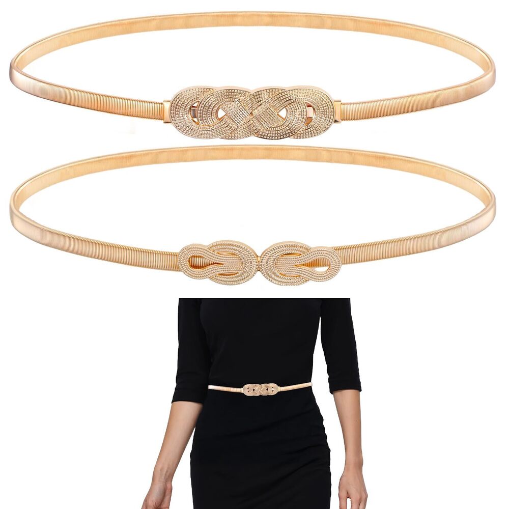 8834 Gold Belt Women Dresses Waist Stretch Skinny Belts Fashion
